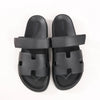 HERMES Cypre Leather Sandals in Black, Size 42 EU Secondhand