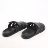 HERMES Cypre Leather Sandals in Black, Size 42 EU Secondhand