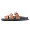 HERMES Cypre Leather Sandals in Brown Velcro Strap, Size 42 EU Secondhand