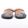 HERMES Cypre Leather Sandals in Brown Velcro Strap, Size 42 EU Secondhand
