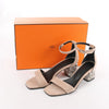 HERMES Glam Chaîne d'Ancre Suede Sandals in Beige, Size 37 EU Secondhand