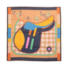 Hermès Carré 90 Double Face "Tapis de Selle" Silk handkerchief in Orange Secondhand
