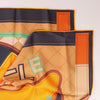 Hermès Carré 90 Double Face "Tapis de Selle" Silk handkerchief in Orange Secondhand