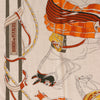 Hermès Carré 100 "RONDS DE MARCHE" Cashmere x Silk handkerchief in Beige Secondhand