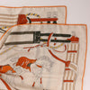 Hermès Carré 100 "RONDS DE MARCHE" Cashmere x Silk handkerchief in Beige Secondhand