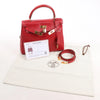 HERMÈS Kelly 28 Le Tournay Box Leather 2Way Handbag in Rouge ○U:1991 Secondhand