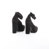 Secondhand HERMES Leather & Suede Strap Heels in Black, Size 38 EU