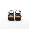 HERMES Leather & Suede Wedge Sole Sandals in Black, Size 37 EU Secondhand