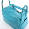 Hermes Lindy 30 Veau Swift 2Way Handbag in Turquoise □K: 2007 Secondhand