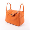 Hermes Lindy 34 Taurillon Clemence Orange Silver Metal Fittings Handbag □P:2012 Secondhand