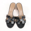 HERMES OASIS Leather Sandals in Black, Size 36.5 EU Secondhand