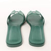 HERMES Oran Epsom Leather Sandals in Vert Cactus Green, Size 39 EU Secondhand