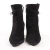 Hermes Saint Germain Kelly Metal Fittings Suede Ankle Boots in Black, Size 37 EU Secondhand