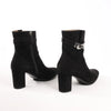 Hermes Saint Germain Kelly Metal Fittings Suede Ankle Boots in Black, Size 37 EU Secondhand