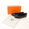 Hermès Serie Button Punching Sack Leather Ballet Flats un Black, Size 39 EU Secondhand