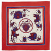 Hermès Carré 90 "Ex Libris" Silk handkerchief in Red Secondhand