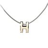 Hermes Pop H Necklace Metal × 925 in Ecru x Silver Secondhand