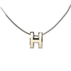 Secondhand Hermes Pop H Necklace Metal × 925 in Ecru x Silver