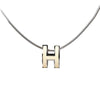 Hermes Pop H Necklace Metal × 925 in Ecru x Silver Secondhand