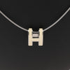 Secondhand Hermes Pop H Necklace Metal × 925 in Ecru x Silver