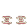 Chanel CC Brass Enamel Striped Earrings Secondhand
