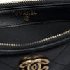Chanel CC Quilted Calfskin Double Zip Clutch With Chain Secondhand