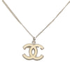Chanel Silver Plated Enamel CC Pendant Necklace Secondhand