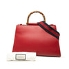 Gucci Medium Calfskin Bamboo Nymphaea Satchel Secondhand