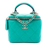 Secondhand Chanel Mini CC Quilted Lambskin Top Handle Vanity Case With Chain