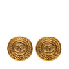 Chanel Gold Plated CC Round Clip On Earrings Secondhand