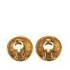 Chanel Gold Plated CC Round Clip On Earrings Secondhand