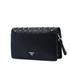Prada Studded Saffiano Push Lock Wristlet Clutch Secondhand