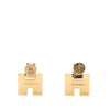 Hermès Gold Plated Enamel Eileen Push Back Earrings Secondhand