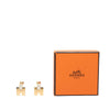 Hermès Gold Plated Enamel Eileen Push Back Earrings Secondhand