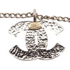 Chanel White Gold CC Enamel Pendant Necklace Secondhand
