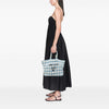 Prada Large Raffia Effect Crochet Embroidered Logo Tote Secondhand