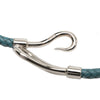 Hermès Woven Leather and Palladium Plated Jumbo Hook Choker Necklace Secondhand
