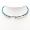 Hermès Woven Leather and Palladium Plated Jumbo Hook Choker Necklace Secondhand