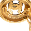 Chanel CC Gold Plated Round Clip on Earrings Secondhand