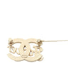 Chanel CC Gold Plated Strass Forever Pin Brooch Secondhand