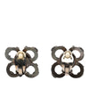 Chanel Brass Cabochon Enamel Strass Clip On Earrings Secondhand