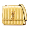 Saint Laurent Small Metallic Grain De Poudre Monogram Vicky Chain Bag Secondhand