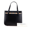 Burberry House Check Trimmed Leather Handbag Secondhand