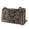 Secondhand Chanel Old Medium Metallic Goatskin Crystal Boy Flap