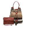 Burberry Mega Check Canvas Camouflage Susanna Tassel Bucket Bag Secondhand