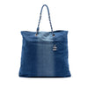 Chanel Printed Denim Shopping Tote Secondhand