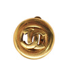 Chanel CC Gold Plated Round Clip On Earrings Secondhand
