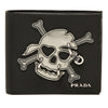 Prada Tessuto Patchwork Skull Pierced Bifold Wallet Secondhand