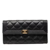 Chanel Quilted Caviar Boy Long Wallet Secondhand