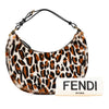 Fendi Small Leopard Print Pony Hair Fendigraphy Hobo Secondhand